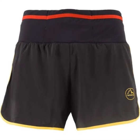 Le Short Sportif Homme Noir Jaune Tempo